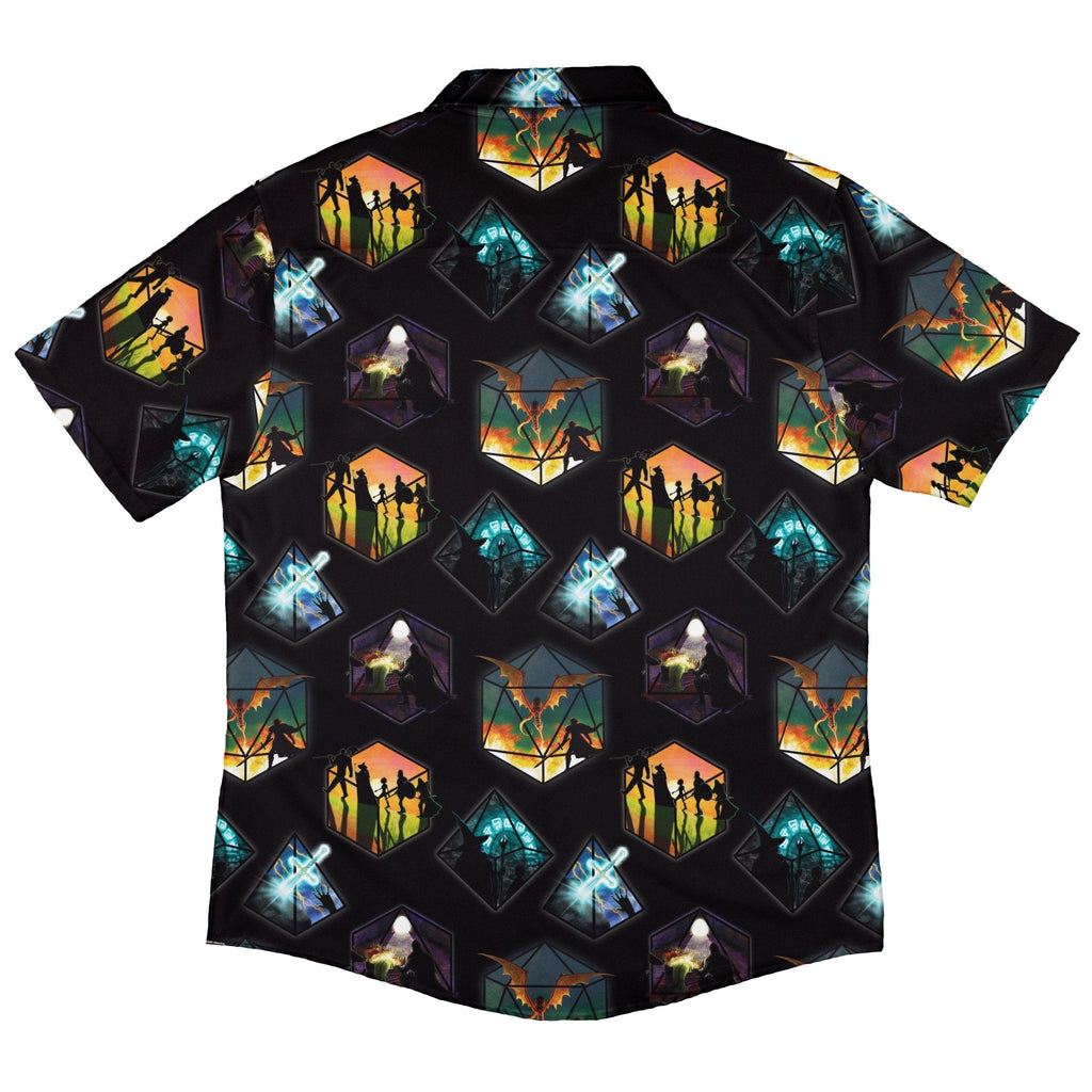 Dnd Party Campaign Button Up Shirt Geek Nerd adult sizing Designs by Nathan dnd & rpg print