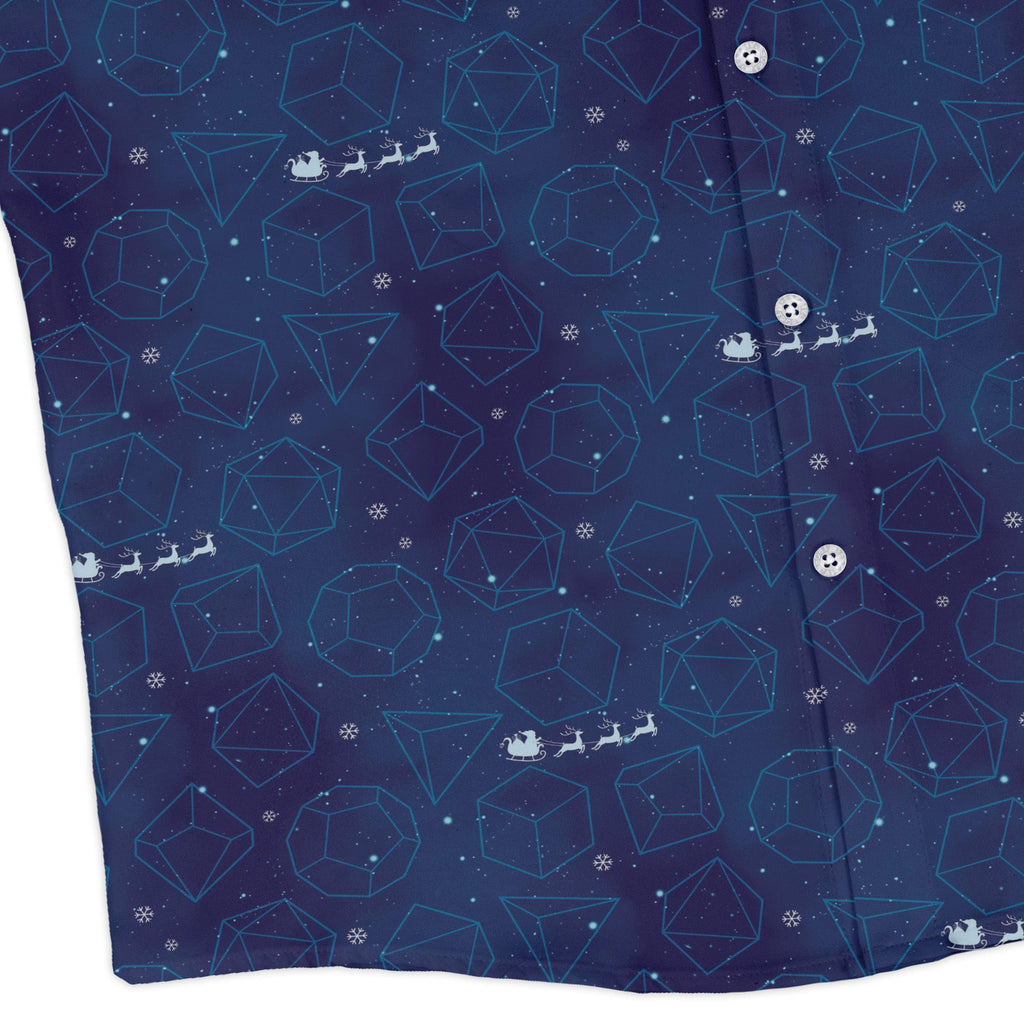 DND Space Dice Holiday Long Sleeve Button Up Shirt Geek Nerd adult sizing Christmas Print dnd & rpg print