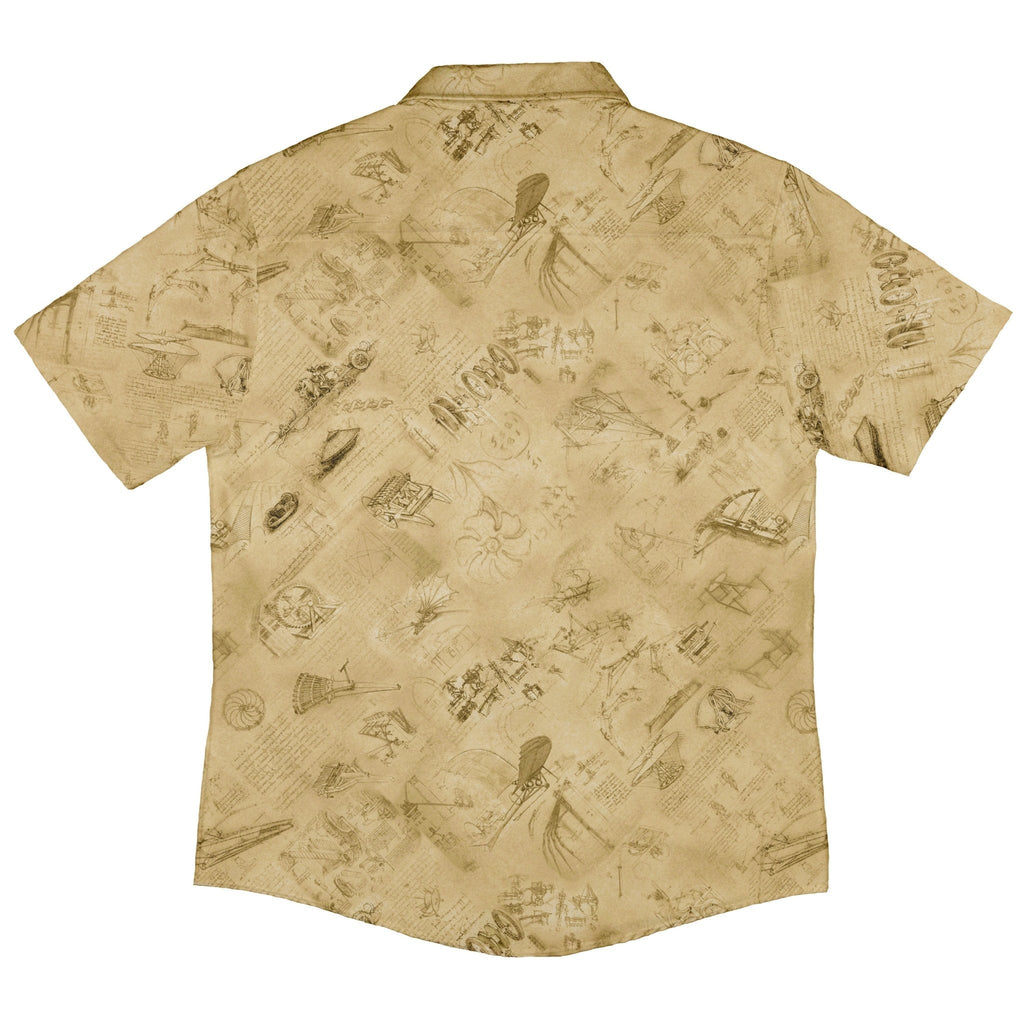 Da Vinci Mechanical Marvels Button Up Shirt - adult sizing - Designs by Nathan - Q3