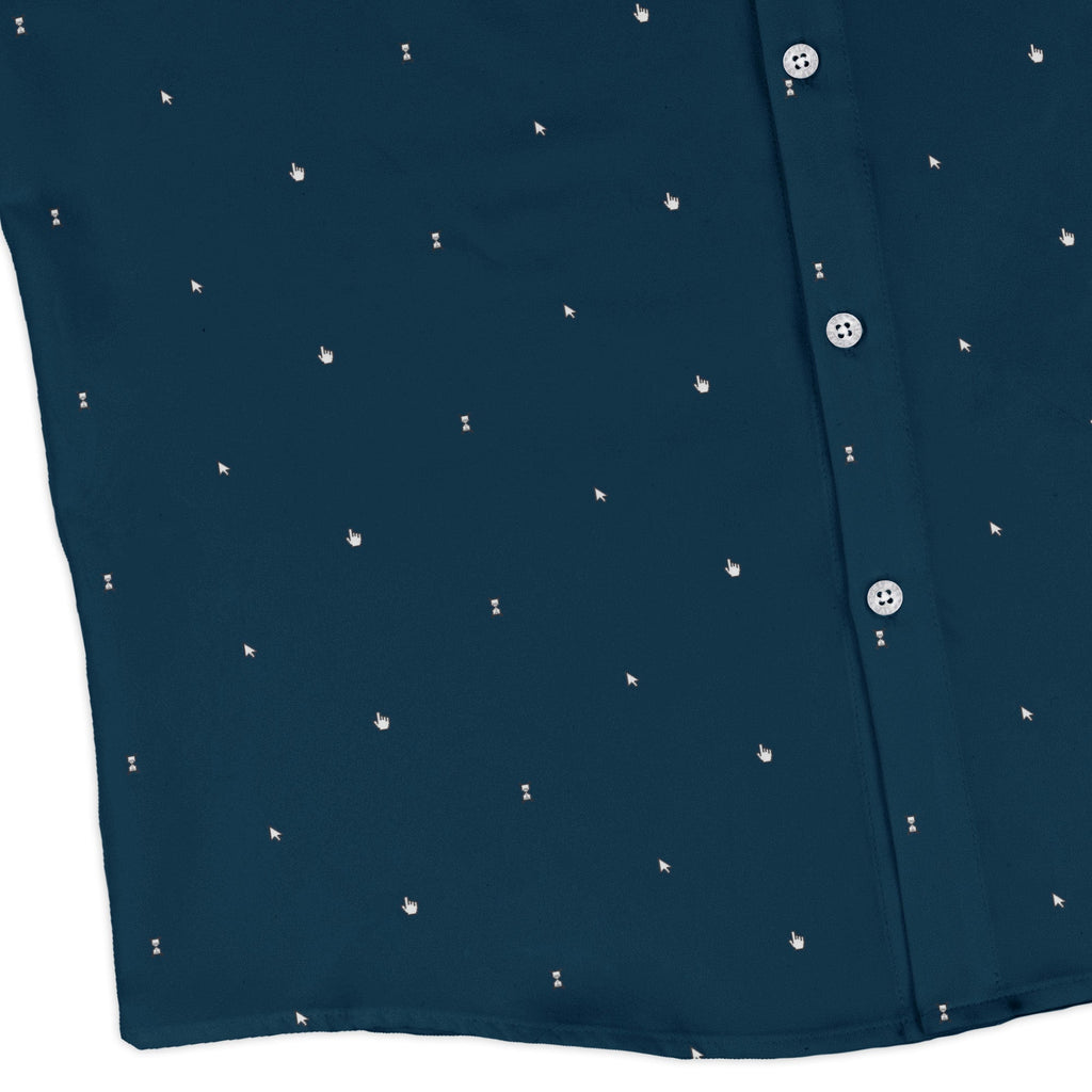 Dark Mouse Long Sleeve Button Up Shirt Geek Nerd adult sizing computer print Design by Claire Murphy