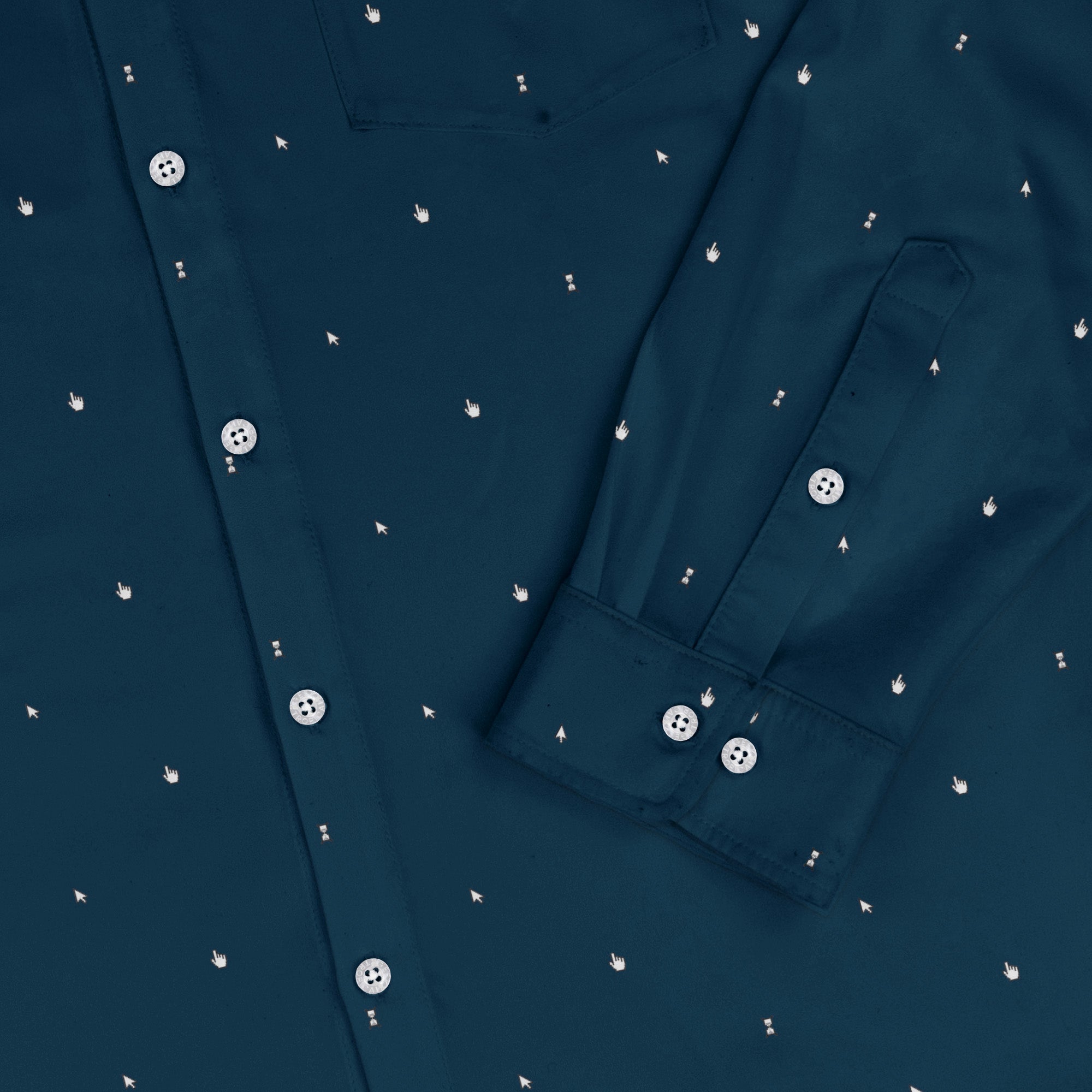 Dark Mouse Long Sleeve Button Up Shirt Geek Nerd adult sizing computer print Design by Claire Murphy