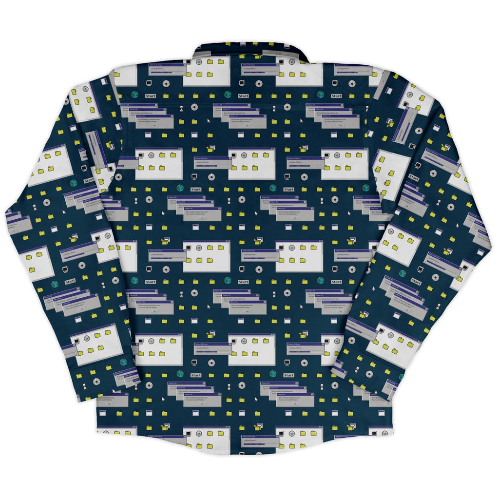 Dark Pattern98 Long Sleeve Button Up Shirt Geek Nerd adult sizing computer print Design by Claire Murphy