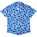 Deviant Polygons Button Up Shirt - adult sizing - Design by Claire Murphy - video game arcade print