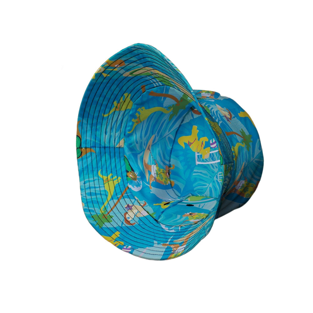 Dino Beach Party Bucket Hat - Designs by Nathan - dinosaur print - lx - B