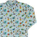 Dino School Long Sleeve Button Up Shirt Geek Nerd adult sizing Design by Zirkus Design dinosaur print