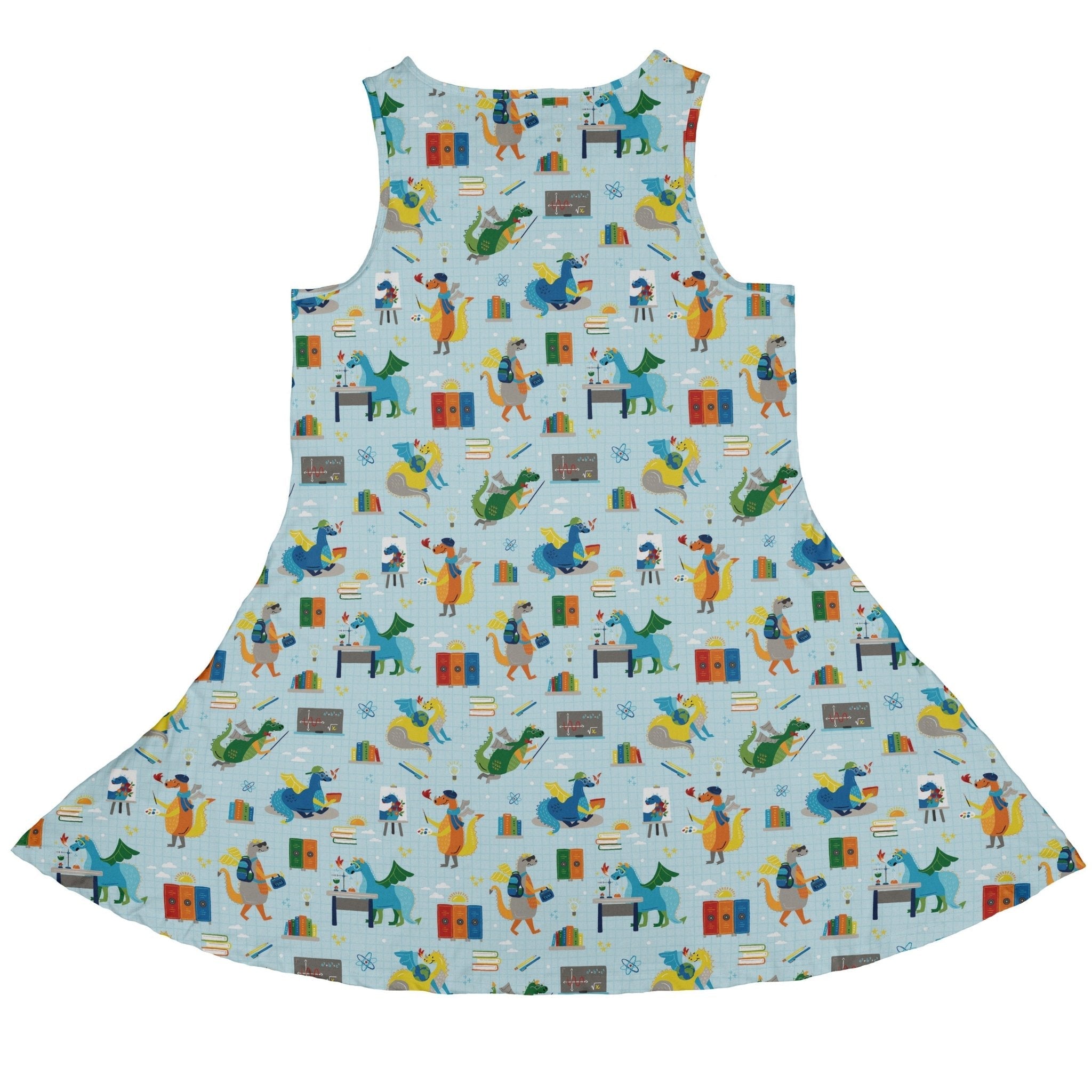 Dino School Dress Geek Nerd Design by Zirkus Design dinosaur print lx - C