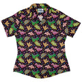 Dinonuts Curvy Button Up Shirt Geek Nerd Design By Brigid Ashwood dinosaur print women