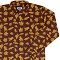 Dinosaur Chicken Nuggets Red Long Sleeve Button Up Shirt Geek Nerd adult sizing Design by Random Galaxy dinosaur print