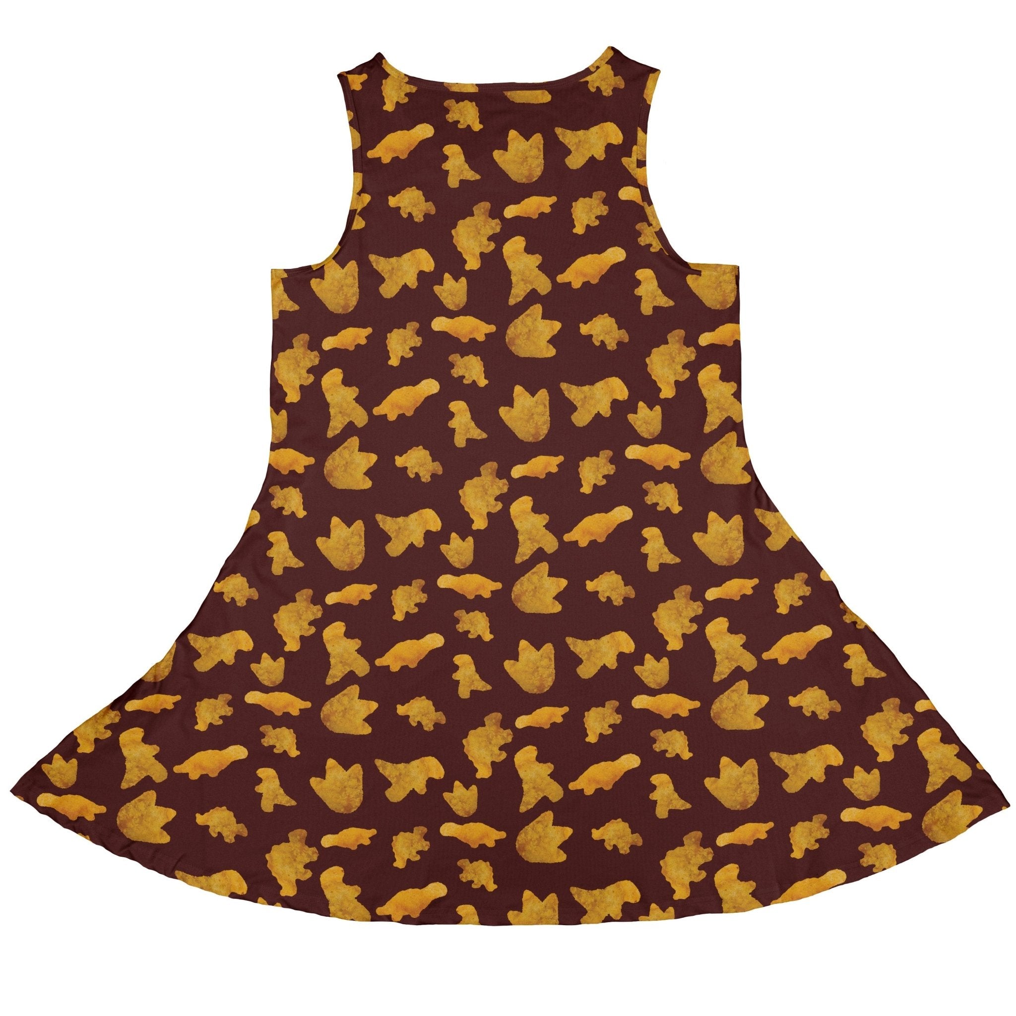 Dinosaur Chicken Nuggets Red Dress Geek Nerd Design by Random Galaxy dinosaur print lx - C
