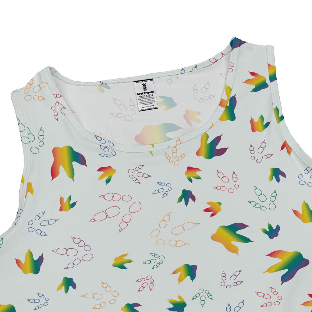 Dinosaur Footprints Rainbow Dress Geek Nerd dinosaur print lx - C Pride Patterns