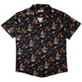 Dinosaur Galaxy Pizza Ships Button Up Shirt - adult sizing - Design by Random Galaxy - dinosaur print