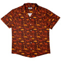Dinosaur Tropical Fall Sunset Button Up Shirt - adult sizing - Animal Patterns - Designs by Nathan