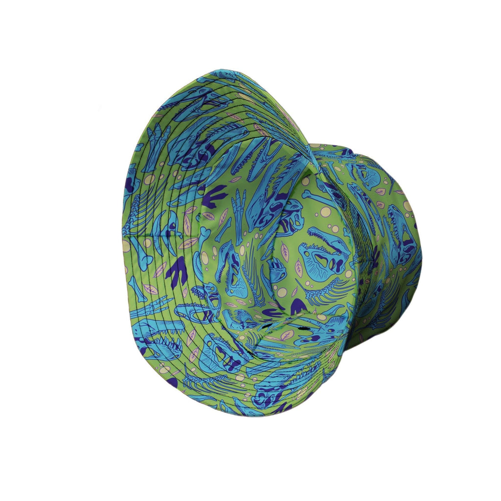Dinosaur Bone Digs Bucket Hat Geek Nerd Design by Julie Kitzes dinosaur print funny prints