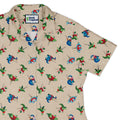 Dinosaur Ornaments Curvy Button Up Shirt Geek Nerd christmas print Design by Zirkus Design dinosaur print