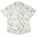 Dinosaur Footprints Rainbow Button Up Shirt - adult sizing - dinosaur print - Pride Patterns