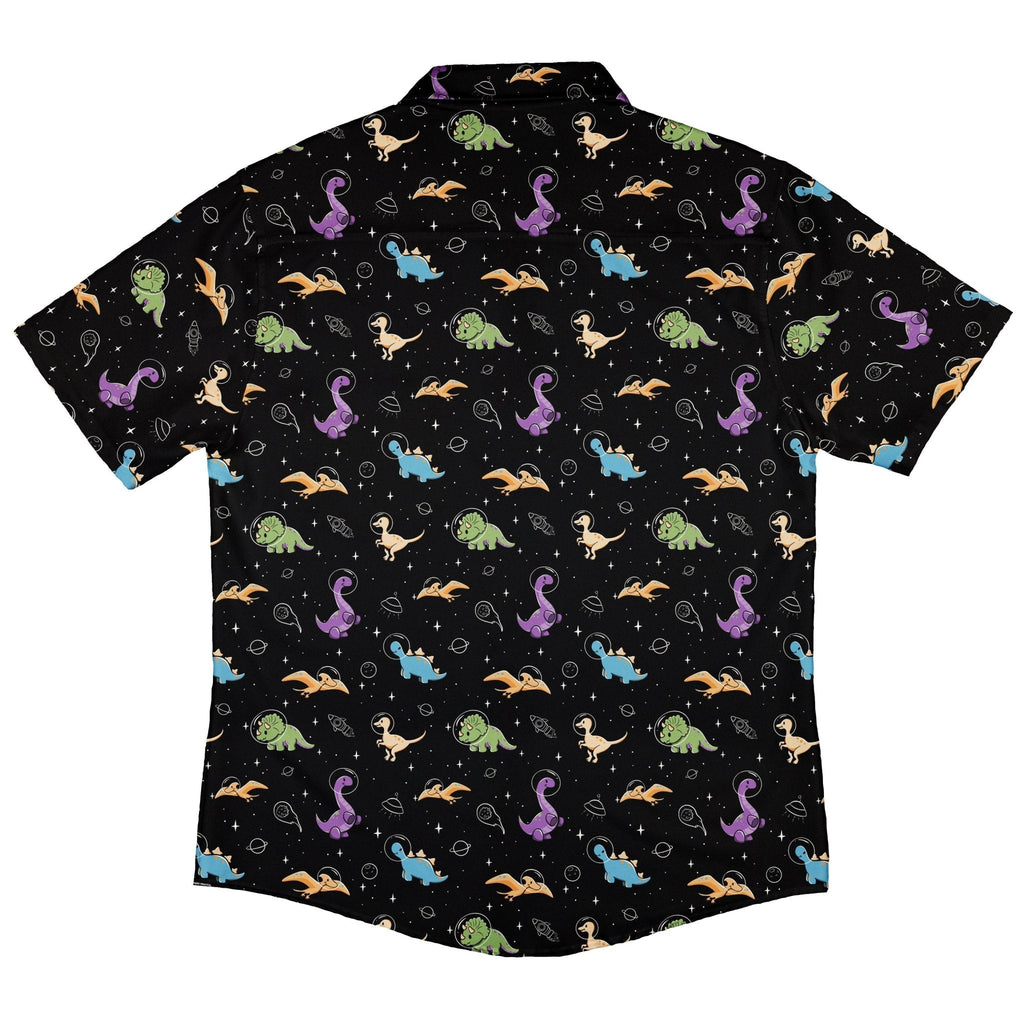 Dinostellar Space Dinosaurs Button Up Shirt Geek Nerd 0925 adult sizing All Adult Button Up Shirts