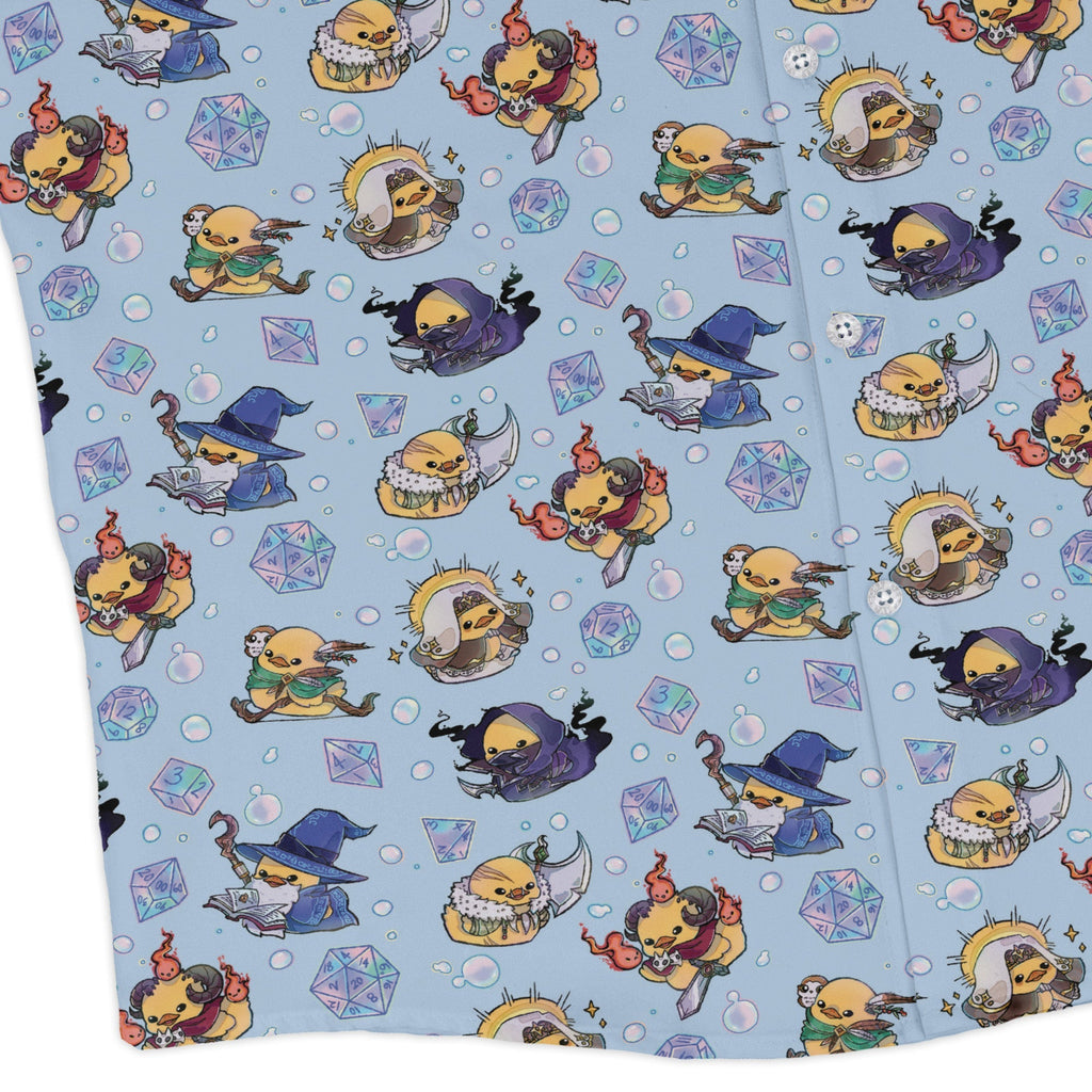 DnD Classes Rubber Ducks Long Sleeve Button Up Shirt Geek Nerd adult sizing Design by Ardi Tong dnd & rpg print