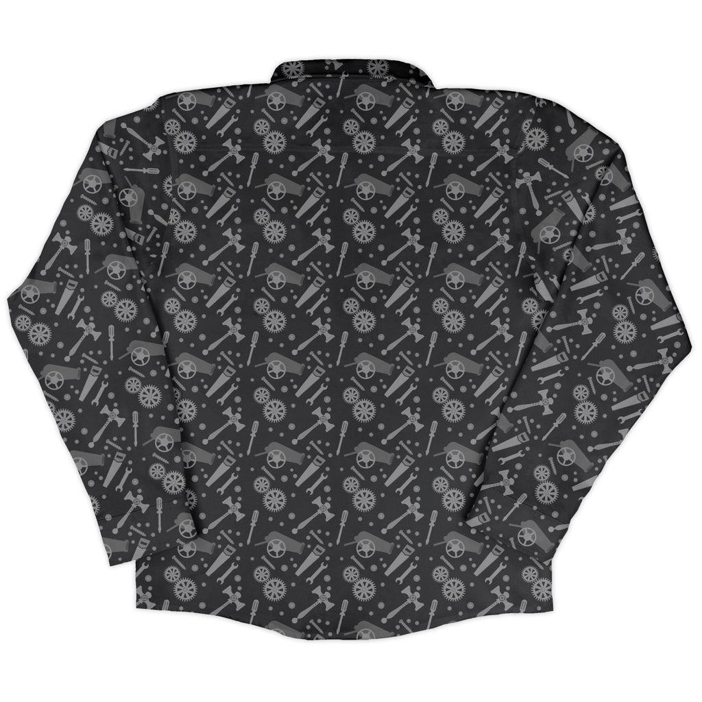 Dnd Artificer Class Long Sleeve Button Up Shirt Geek Nerd adult sizing Design by Heather Davenport dnd & rpg print