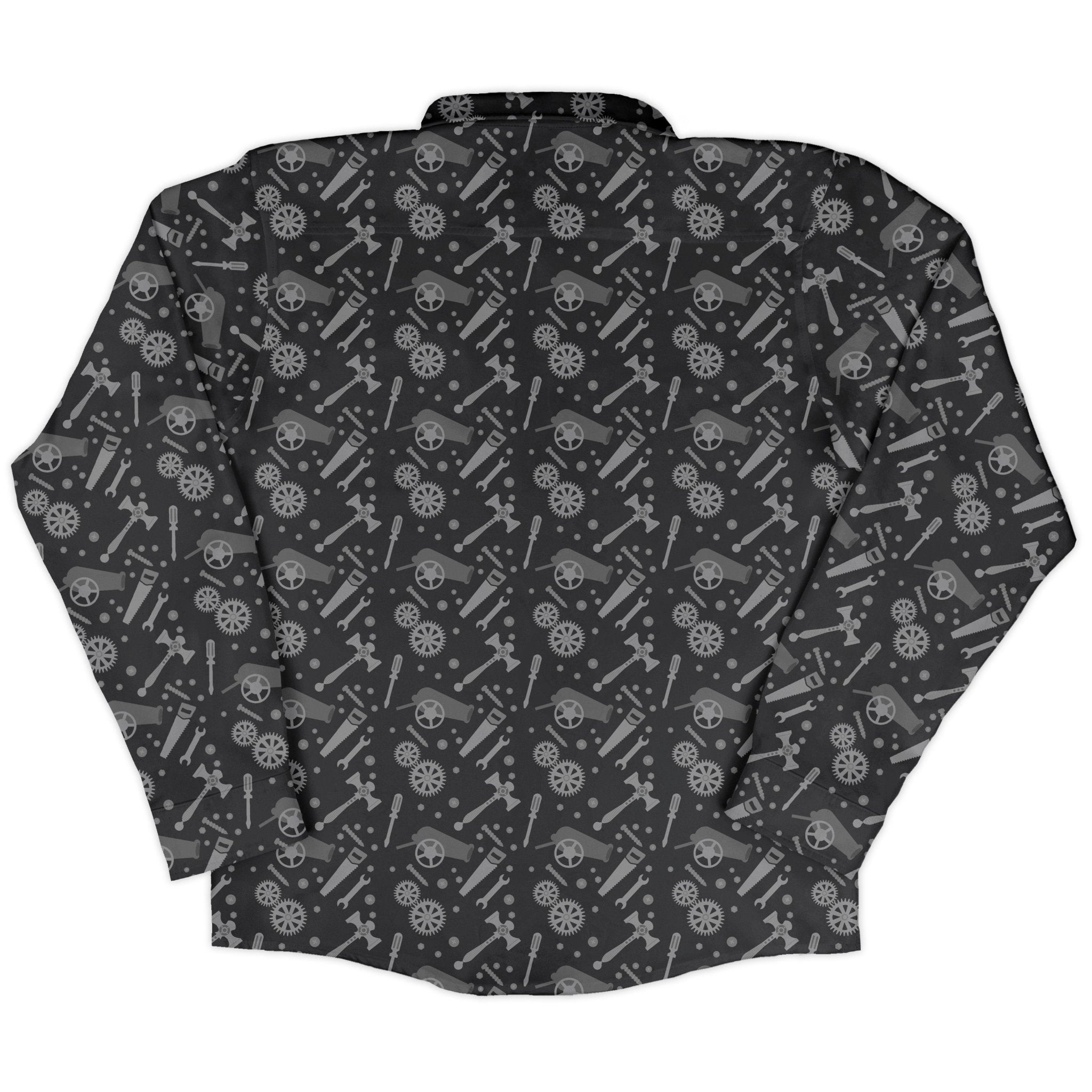 Dnd Artificer Class Long Sleeve Button Up Shirt Geek Nerd adult sizing Design by Heather Davenport dnd & rpg print