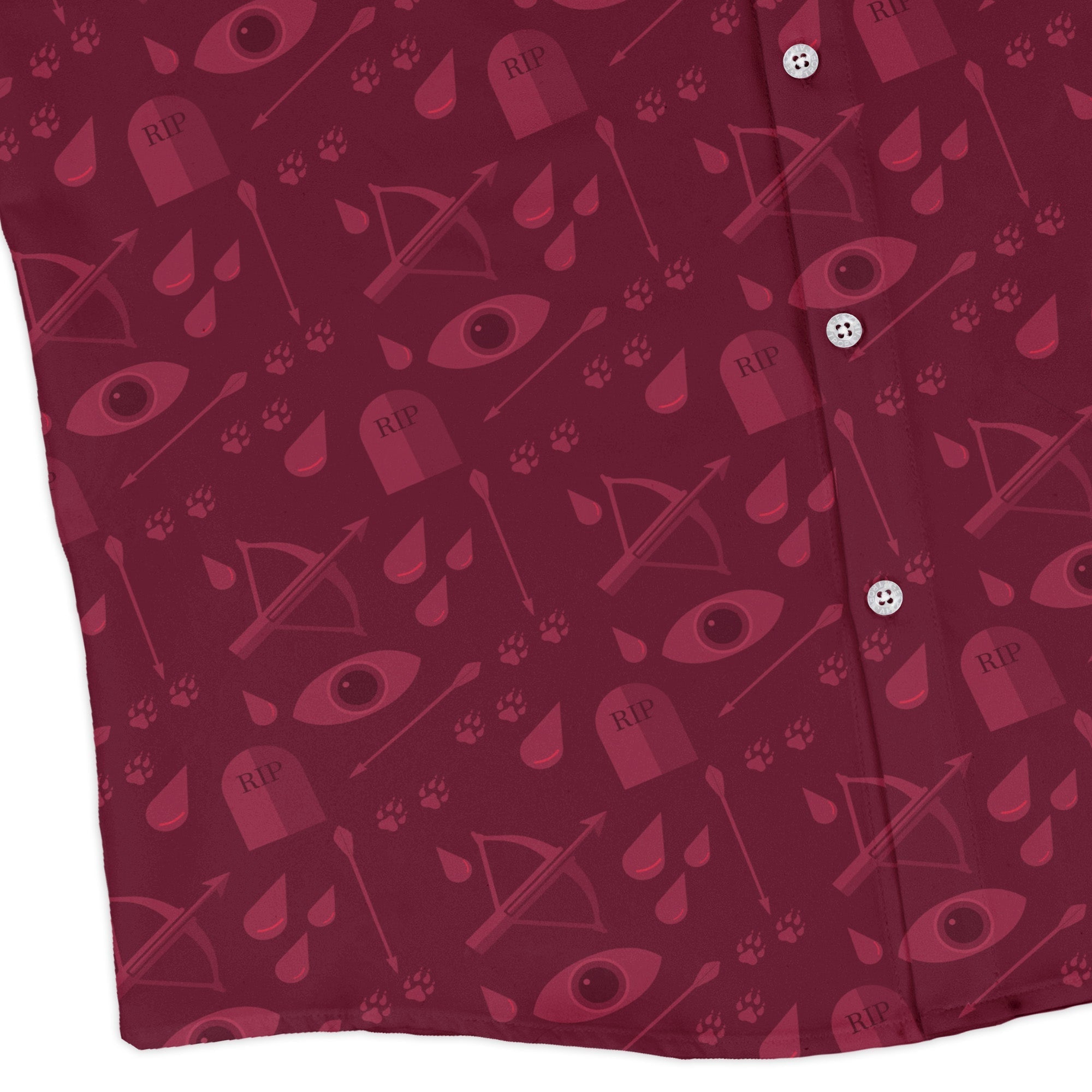Dnd Blood Hunter Class Long Sleeve Button Up Shirt Geek Nerd adult sizing Design by Heather Davenport dnd & rpg print