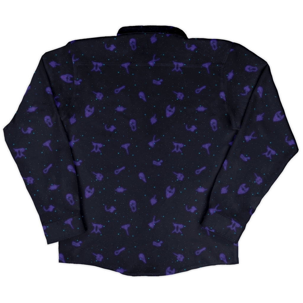 Dnd Class Constellations Long Sleeve Button Up Shirt Geek Nerd adult sizing dnd & rpg print FLOW DESC WRITING