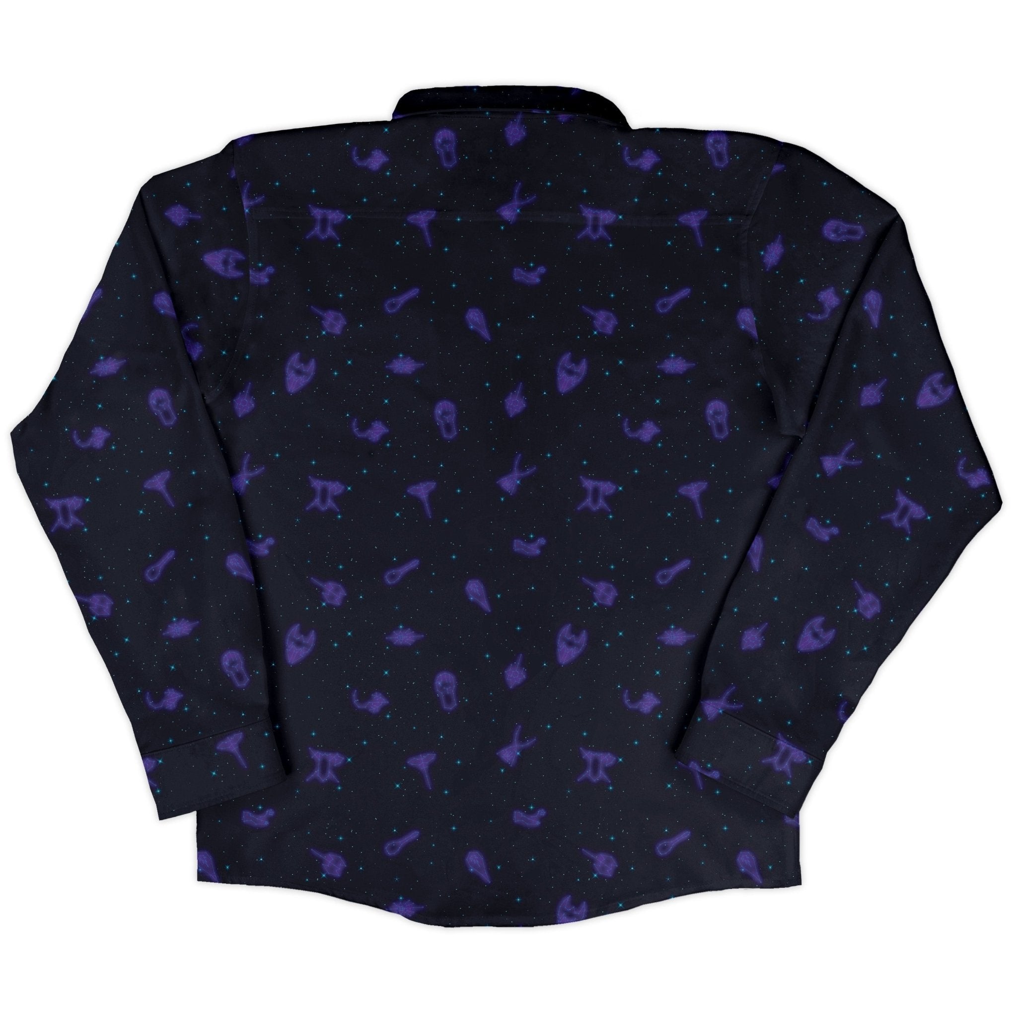 Dnd Class Constellations Long Sleeve Button Up Shirt Geek Nerd adult sizing dnd & rpg print FLOW DESC WRITING