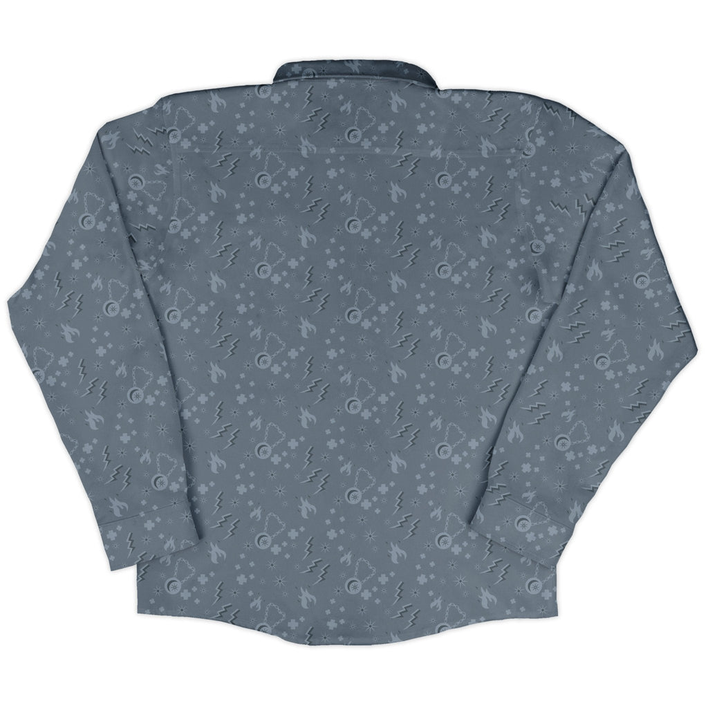 Dnd Cleric Class Long Sleeve Button Up Shirt Geek Nerd adult sizing Design by Heather Davenport dnd & rpg print