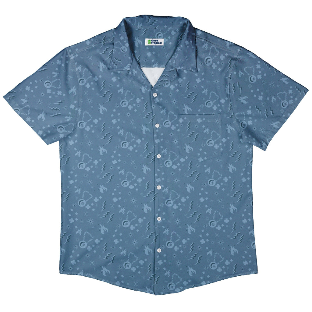 Dnd Cleric Class Button Up Shirt - adult sizing - Design by Heather Davenport - dnd & rpg print