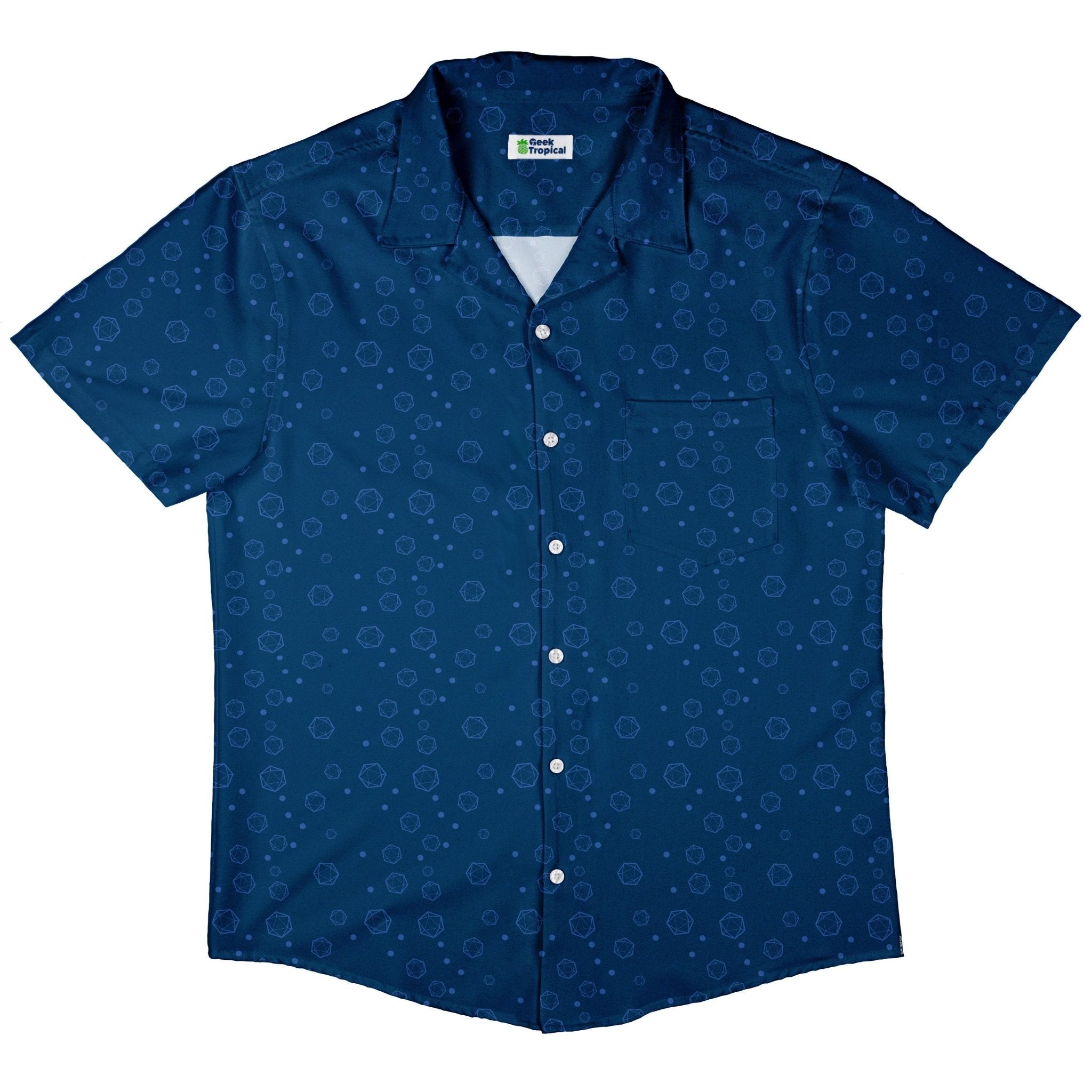 Dnd Dice Bubbles Button Up Shirt - adult sizing - Design by Heather Davenport - dnd & rpg print