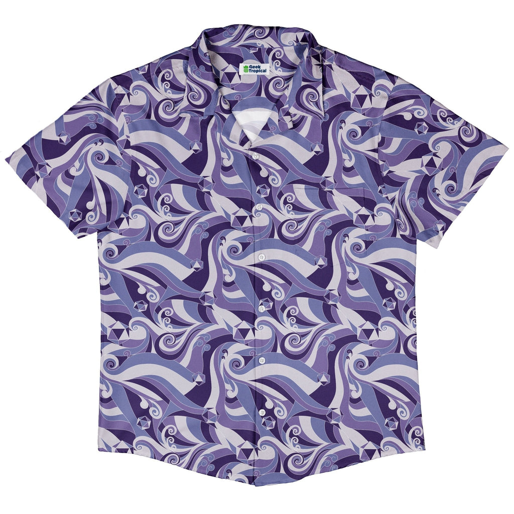 Dnd Dice Swirls Purple Button Up Shirt Geek Nerd 0925 adult sizing All Adult Button Up Shirts