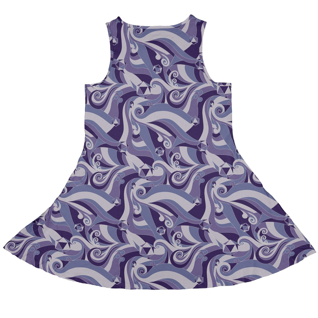 Dnd Dice Swirls Purple Dress Geek Nerd 0925 Designs by Nathan dnd & rpg print