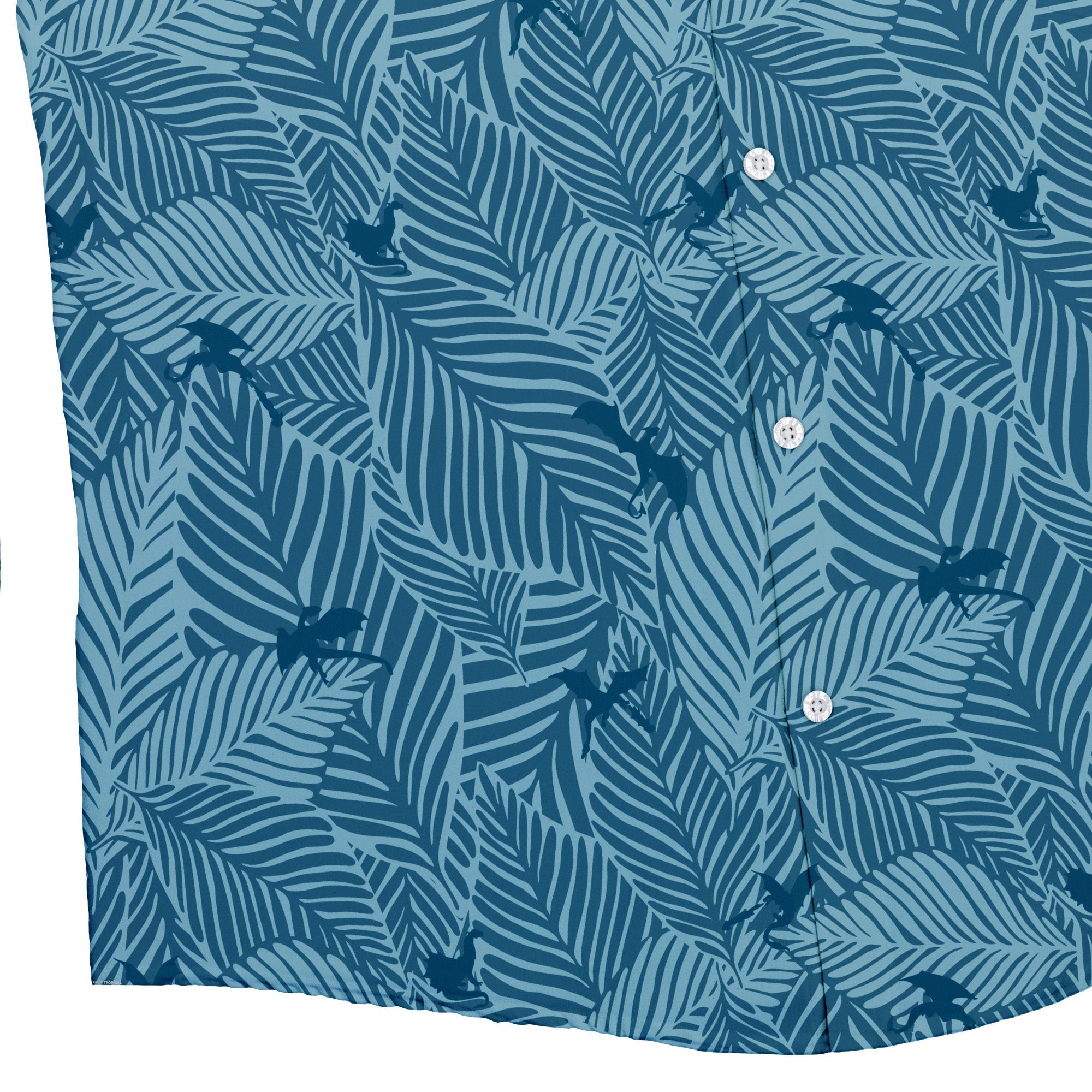 Tropical Dragons Button Up Shirt - adult sizing - Design by Dunking Toast - dnd & rpg print