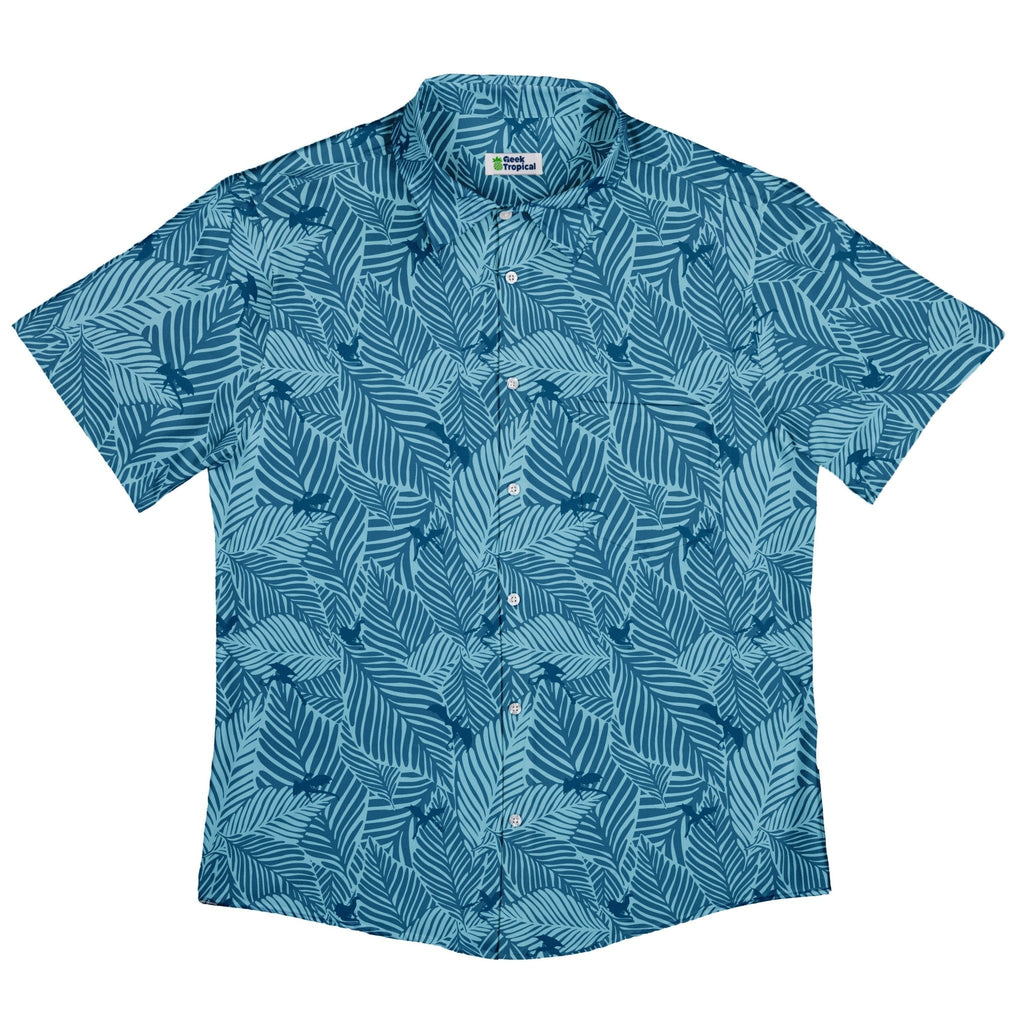 Tropical Dragons Button Up Shirt - adult sizing - Design by Dunking Toast - dnd & rpg print