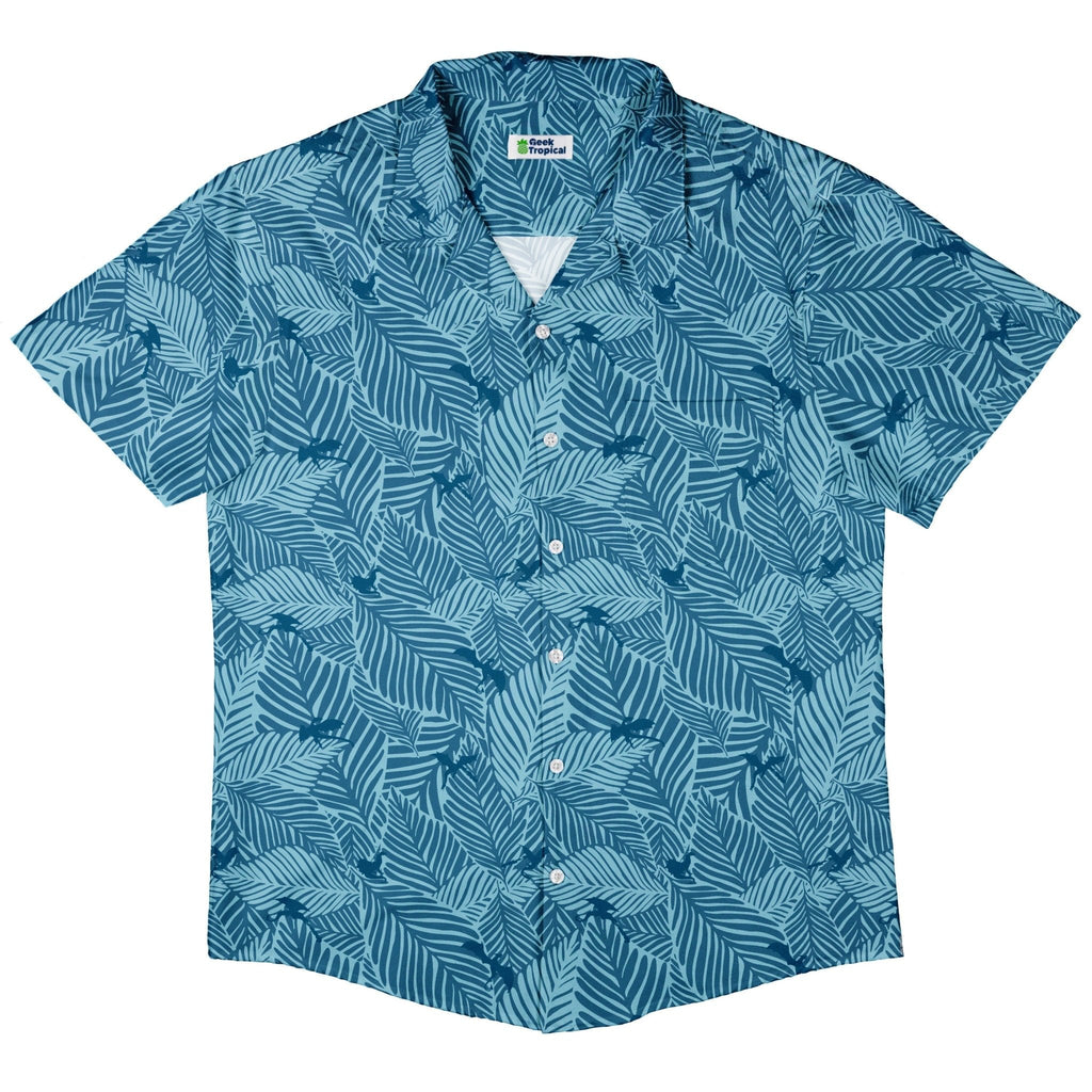 Tropical Dragons Button Up Shirt - adult sizing - Design by Dunking Toast - dnd & rpg print