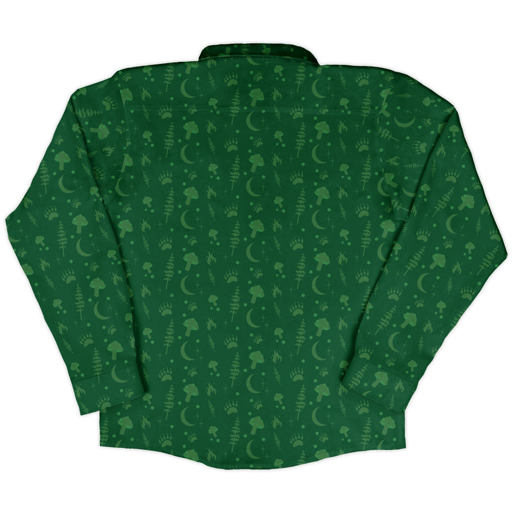 Dnd Druid Class Long Sleeve Button Up Shirt Geek Nerd adult sizing Design by Heather Davenport dnd & rpg print