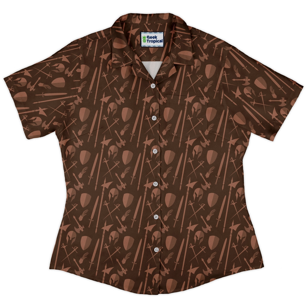 Dnd Fighter Class Curvy Button Up Shirt Geek Nerd Design by Heather Davenport dnd & rpg print Dnd Classes