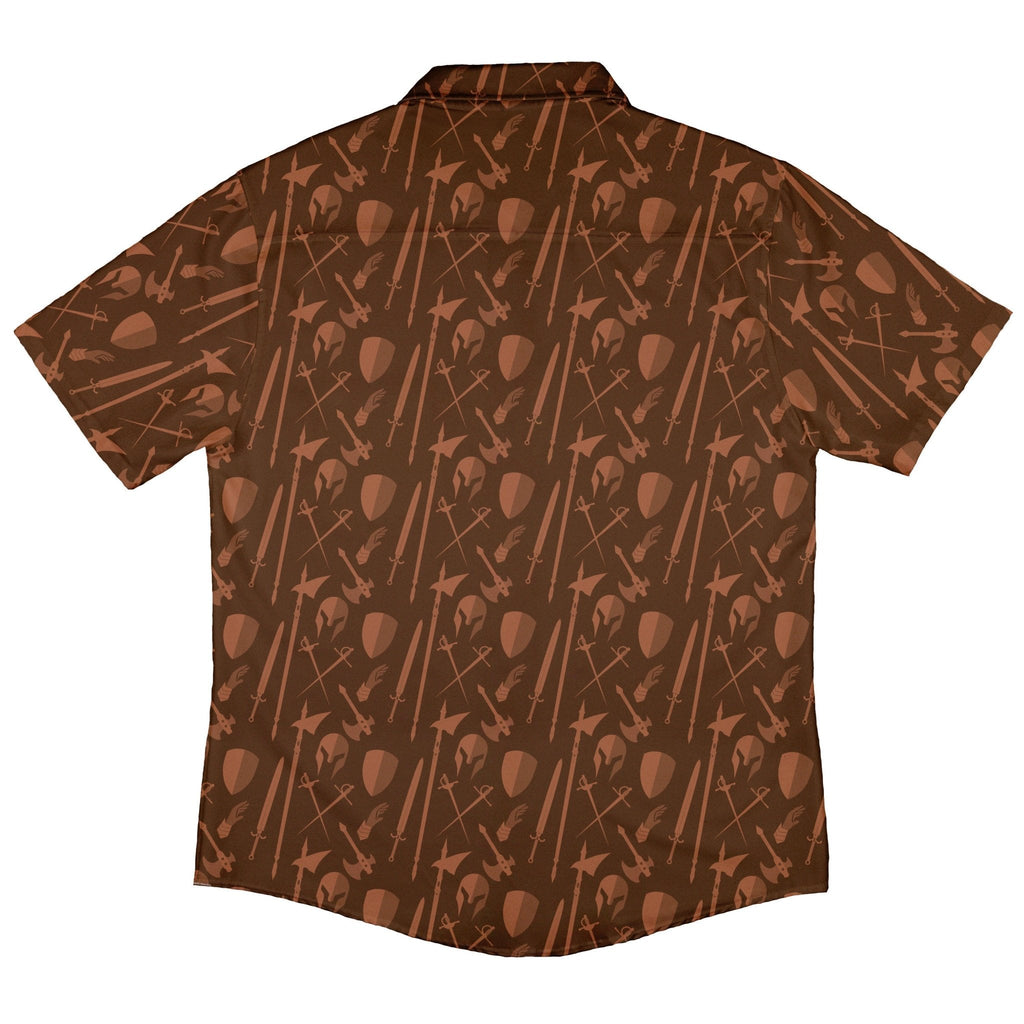 Dnd Fighter Class Button Up Shirt - adult sizing - Design by Heather Davenport - dnd & rpg print
