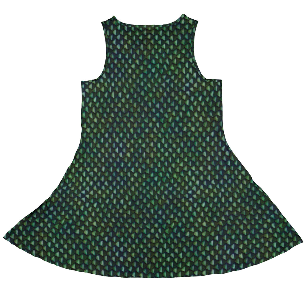 Green Dragon Scales Sleeveless Dress