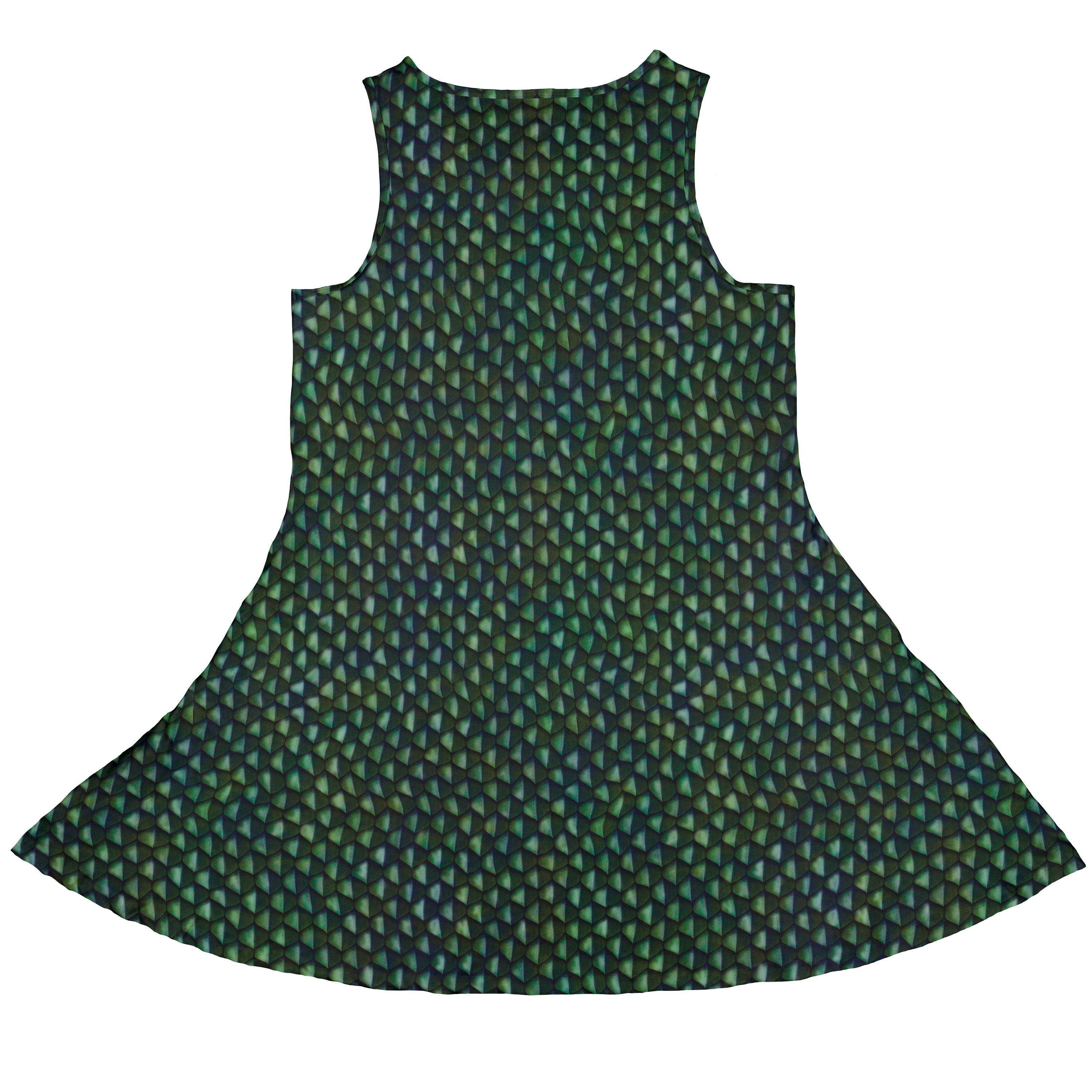 Green Dragon Scales Sleeveless Dress