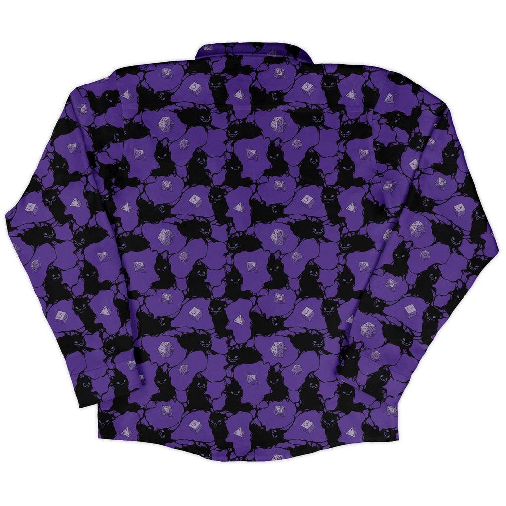 Dnd Inkling Familiars Long Sleeve Button Up Shirt Geek Nerd adult sizing Design by Ardi Tong dnd & rpg print