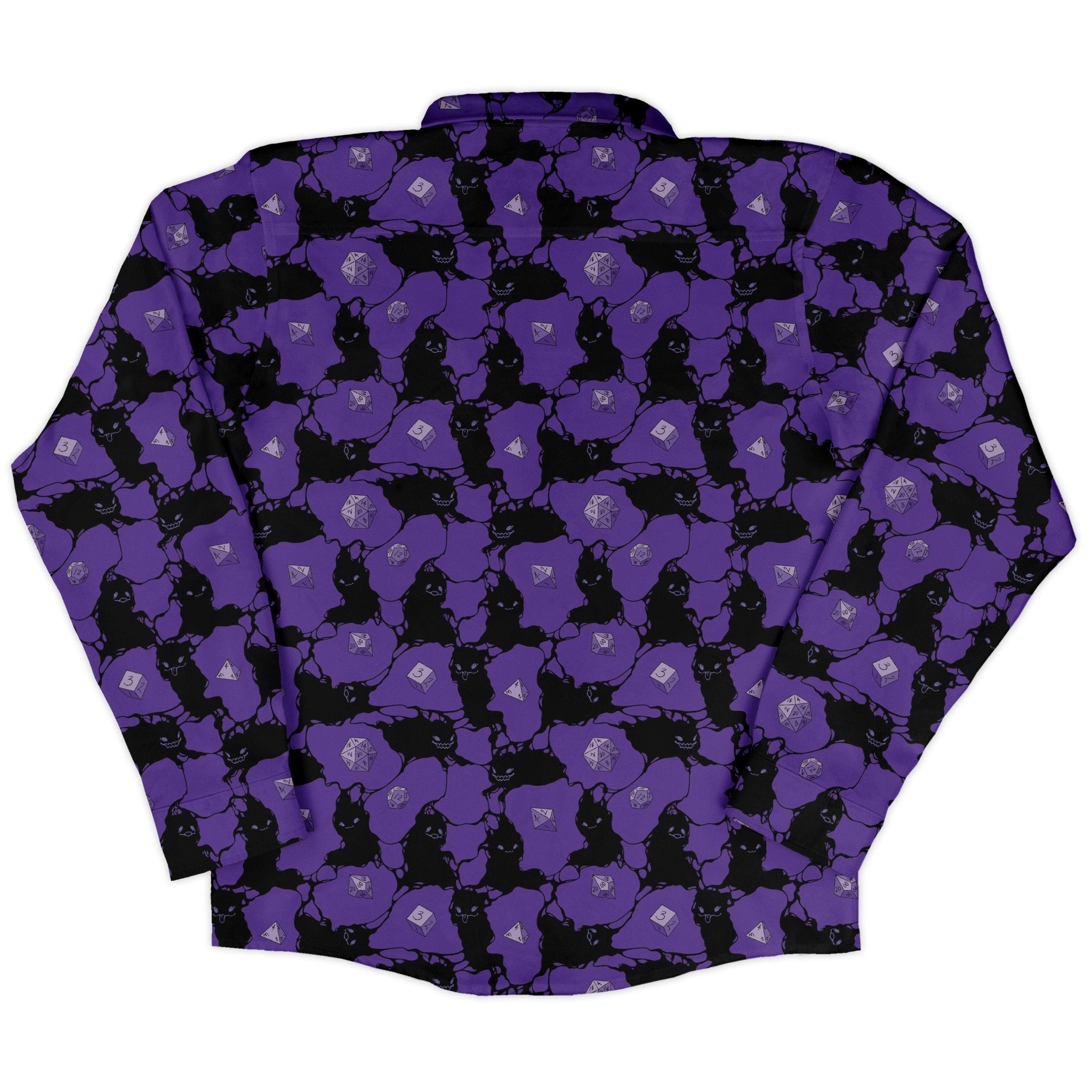 Dnd Inkling Familiars Long Sleeve Button Up Shirt Geek Nerd adult sizing Design by Ardi Tong dnd & rpg print