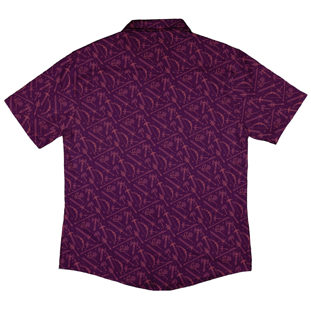 Dnd Medieval Weapons Button Up Shirt - adult sizing - dnd & rpg print -