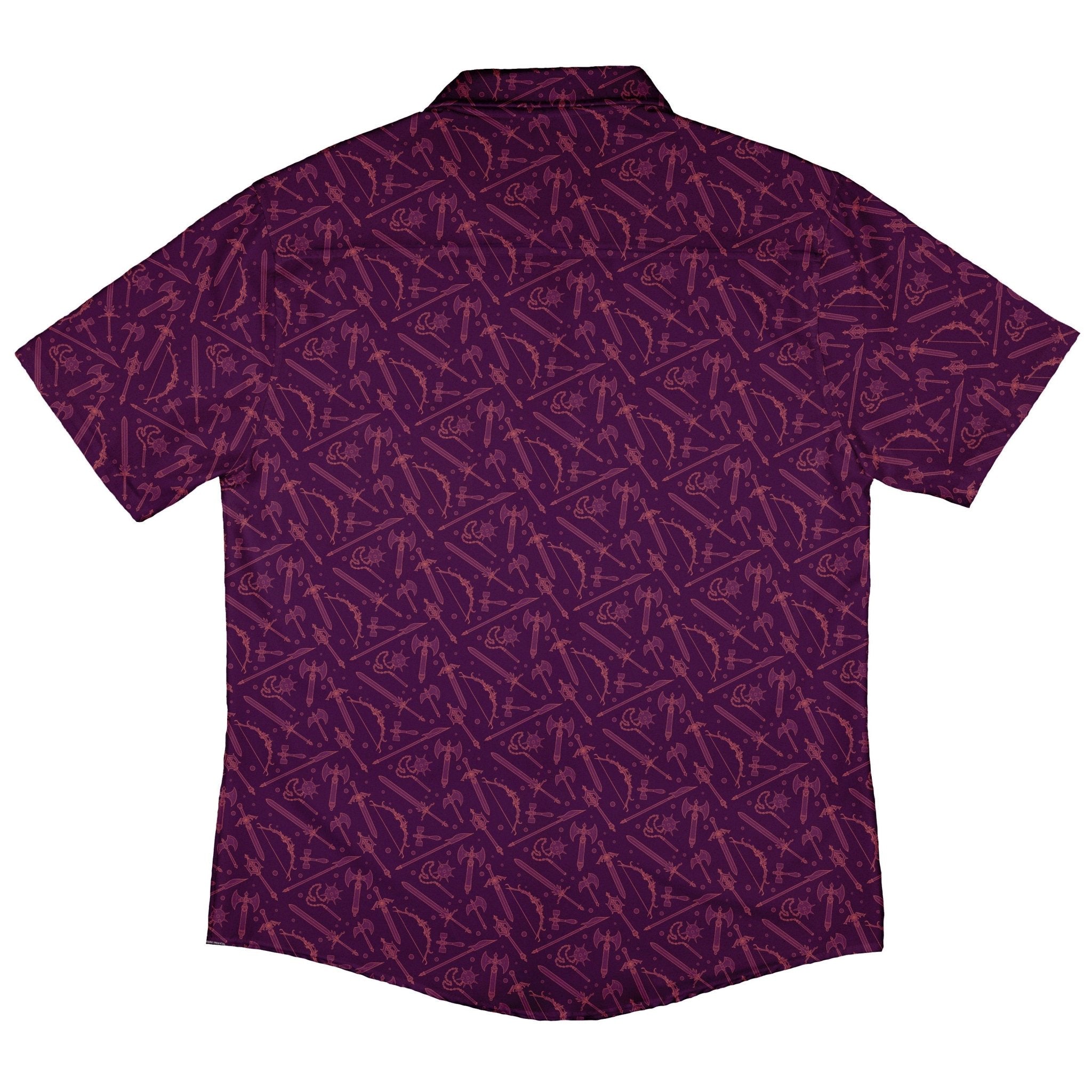 Dnd Medieval Weapons Button Up Shirt - adult sizing - dnd & rpg print -
