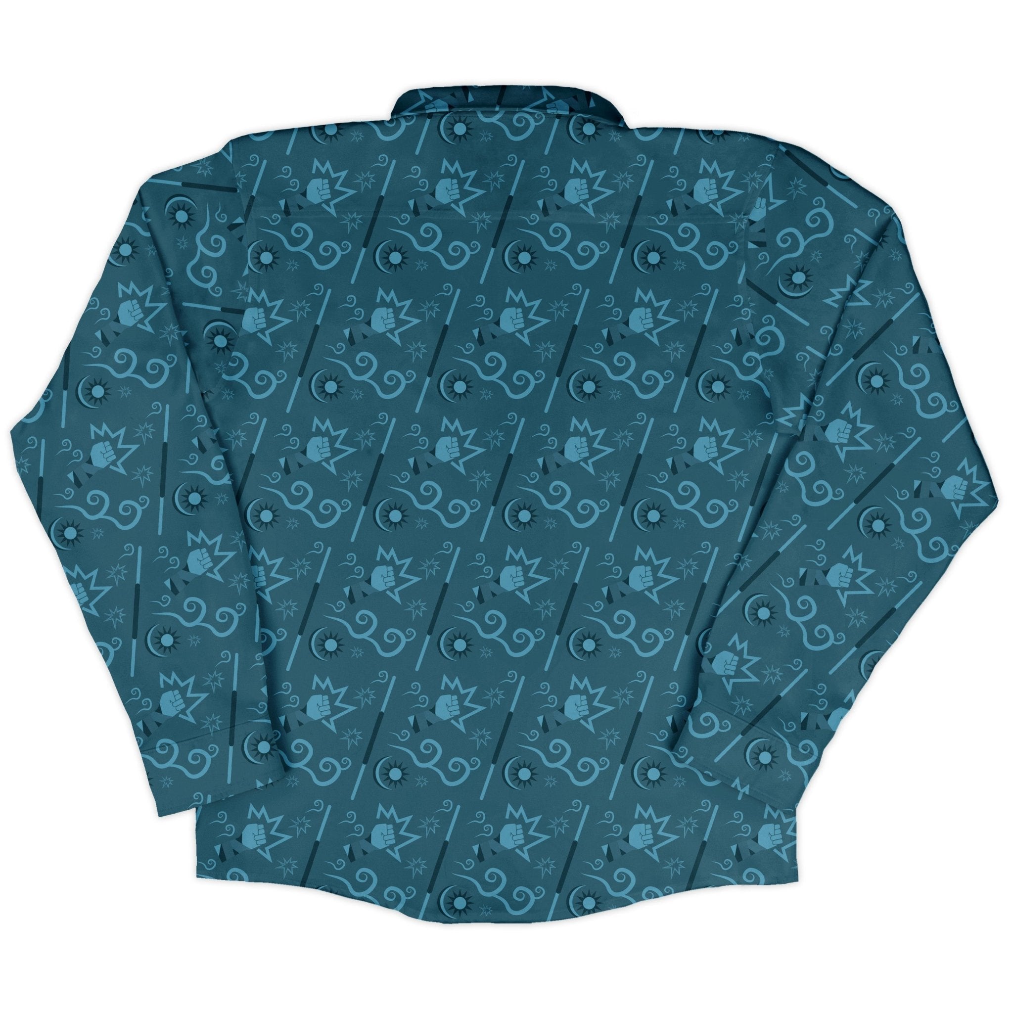 Dnd Monk Class Long Sleeve Button Up Shirt Geek Nerd adult sizing Design by Heather Davenport dnd & rpg print