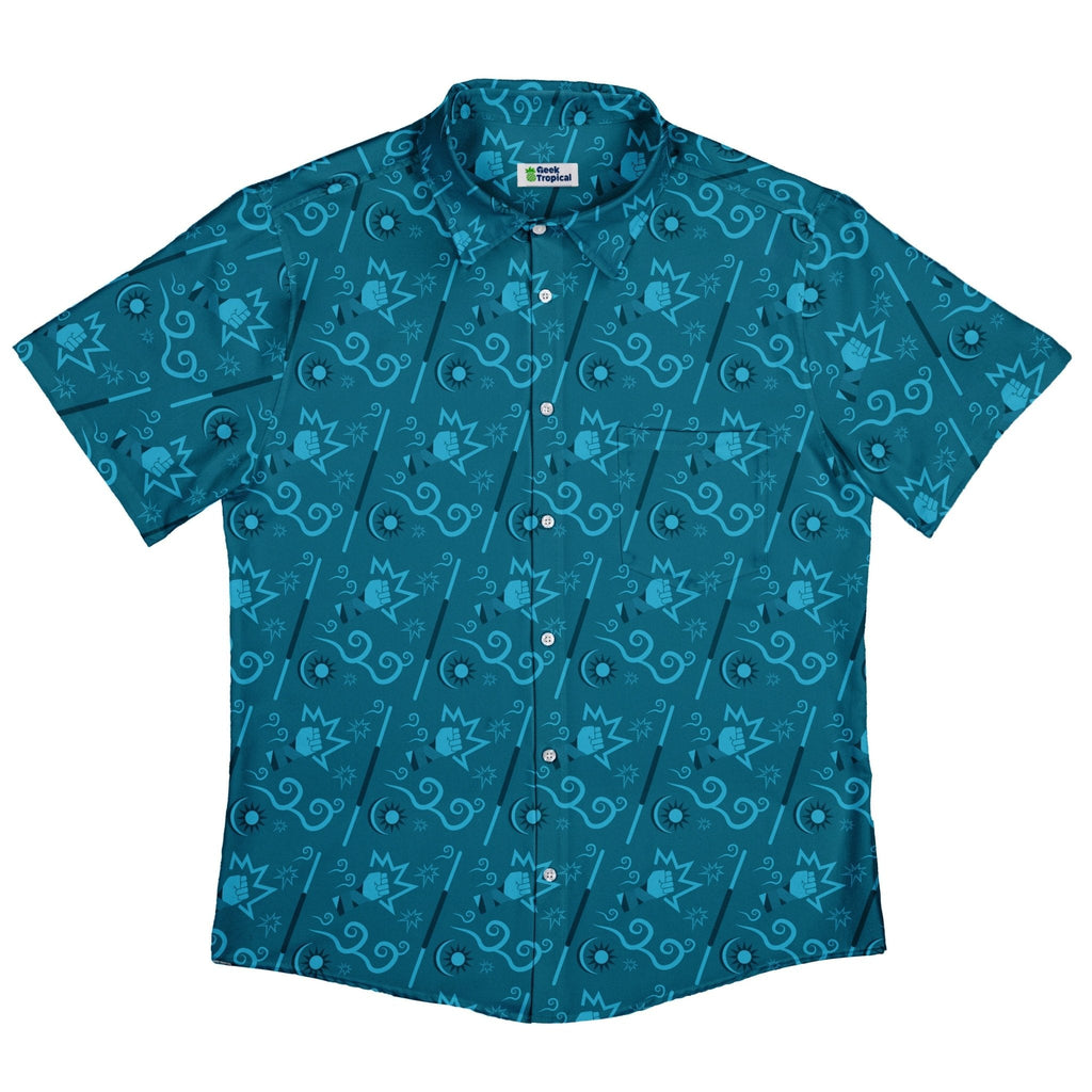 Dnd Monk Class Button Up Shirt - adult sizing - Design by Heather Davenport - dnd & rpg print
