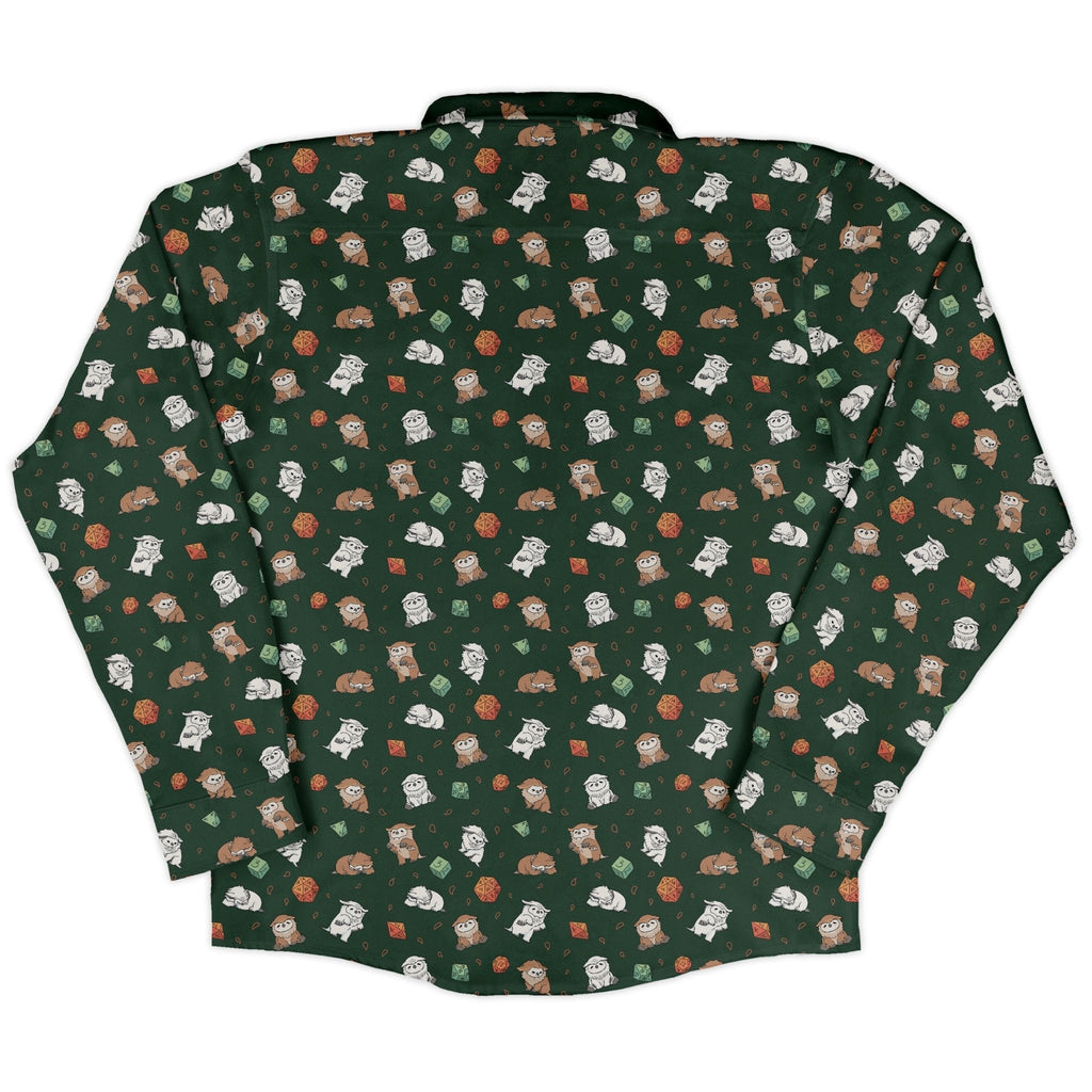 Dnd Owlbears Long Sleeve Button Up Shirt Geek Nerd adult sizing Design by Ardi Tong dnd & rpg print