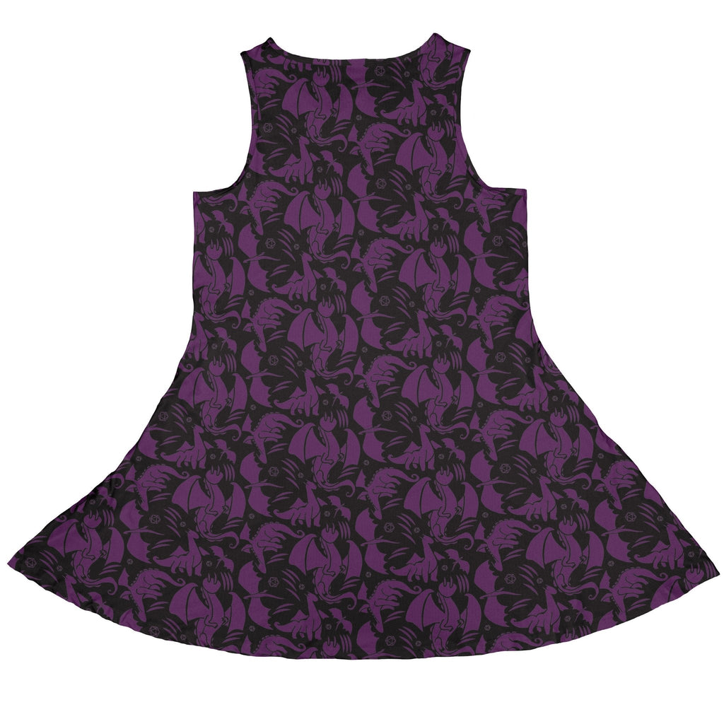 Dnd Purple Dragons Black Dress Geek Nerd Design by Heather Davenport dnd & rpg print fantasy prints
