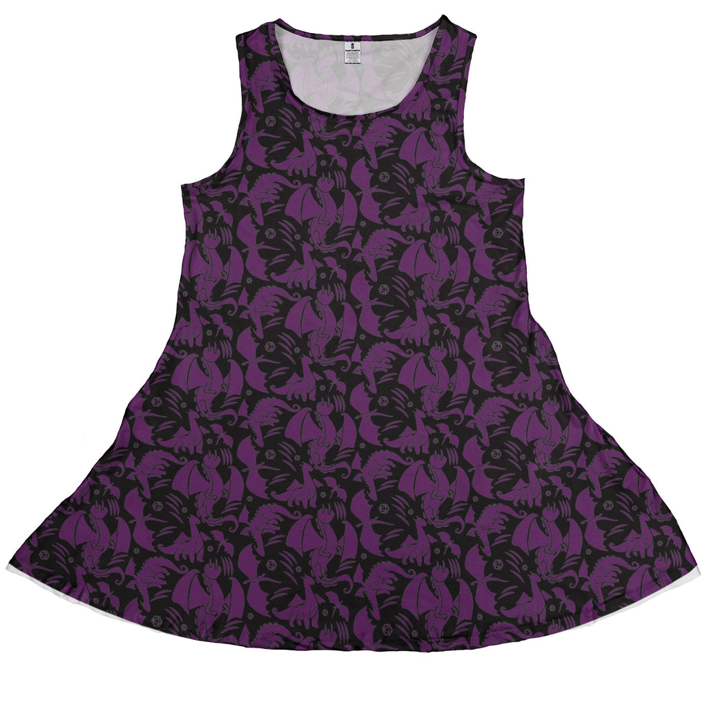 Dnd Purple Dragons Black Dress Geek Nerd Design by Heather Davenport dnd & rpg print fantasy prints