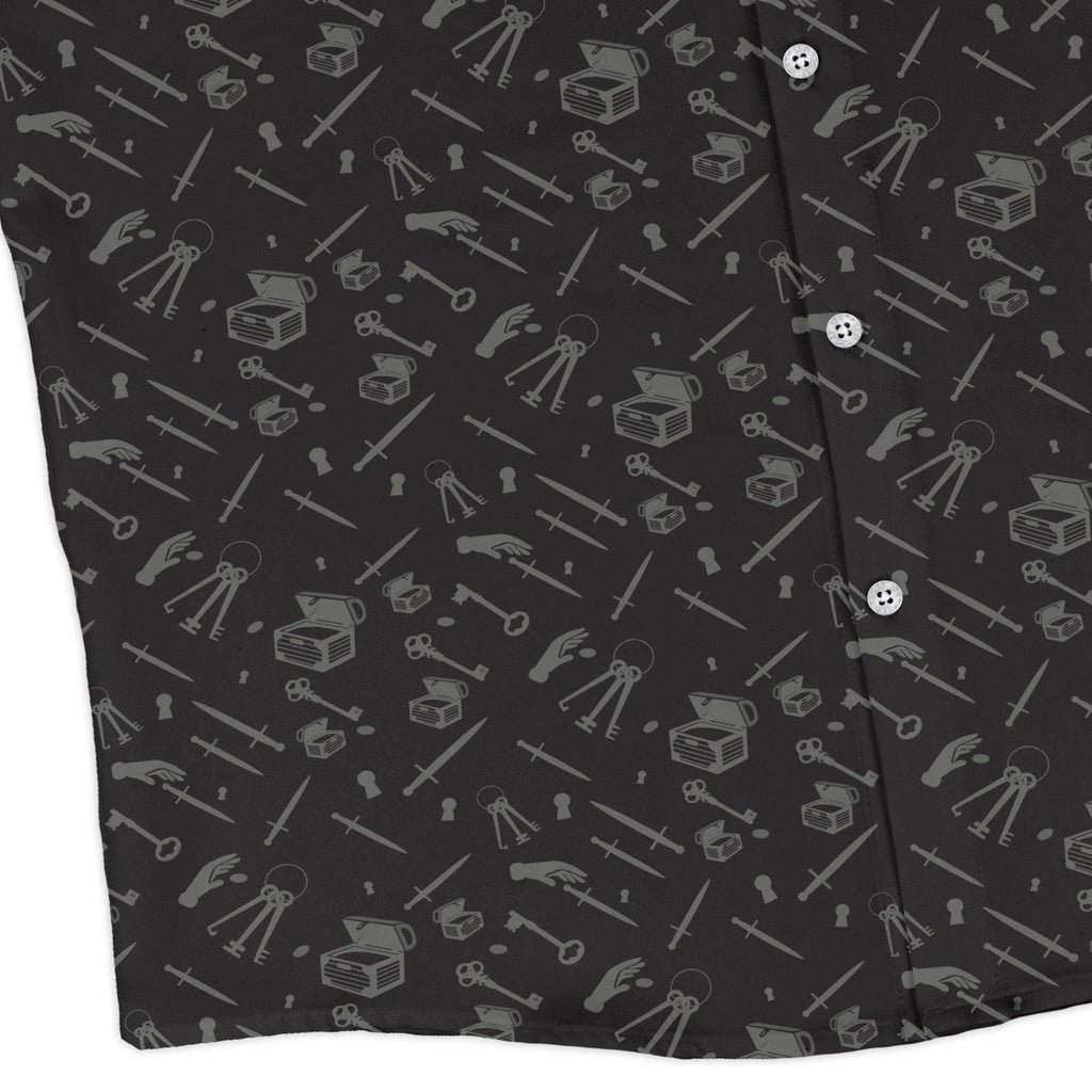 Dnd Rogue Class Long Sleeve Button Up Shirt Geek Nerd adult sizing Design by Heather Davenport dnd & rpg print