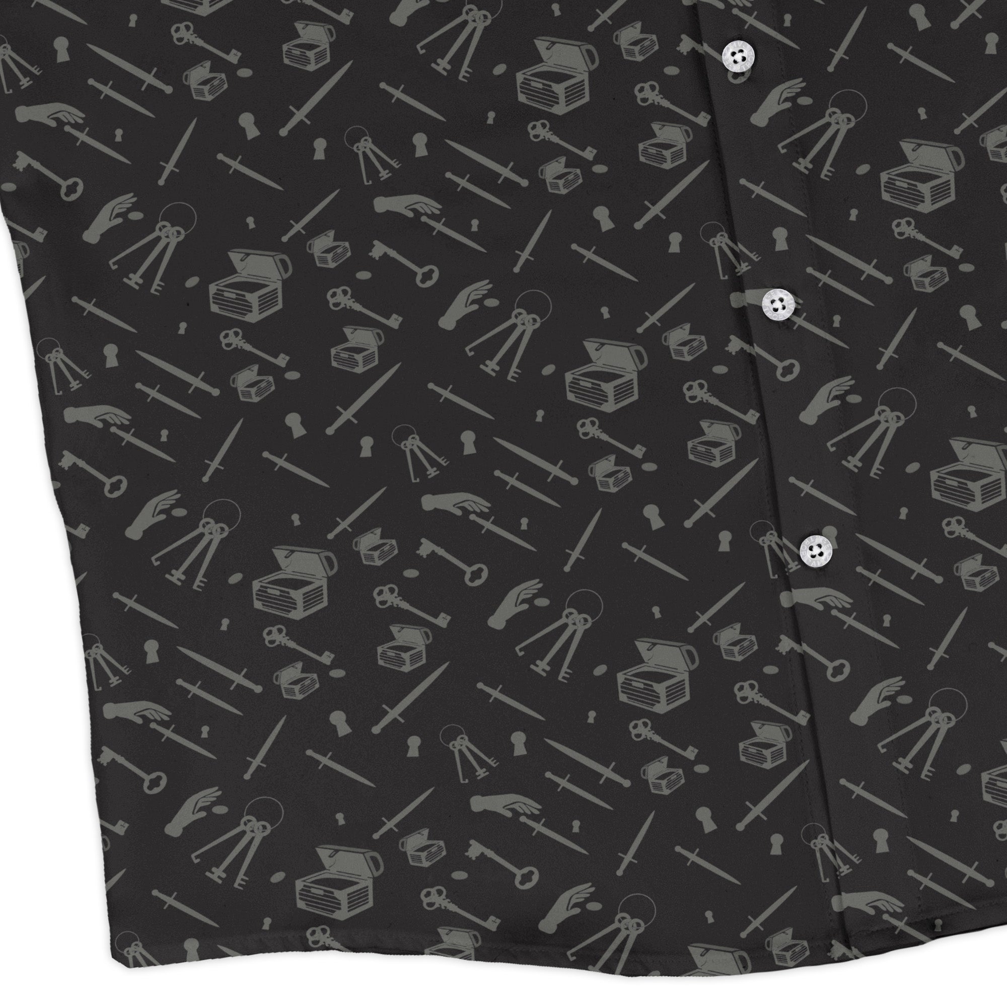 Dnd Rogue Class Long Sleeve Button Up Shirt Geek Nerd adult sizing Design by Heather Davenport dnd & rpg print